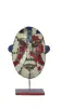 Product image 1 of the product “Small Mask on stand - Modell 1, 54cm height, sculpture from upcyceled oil barrel. ”